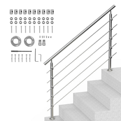 59in Handrails for Outdoor Steps 5 Crossbars Staircase for Porch Deck