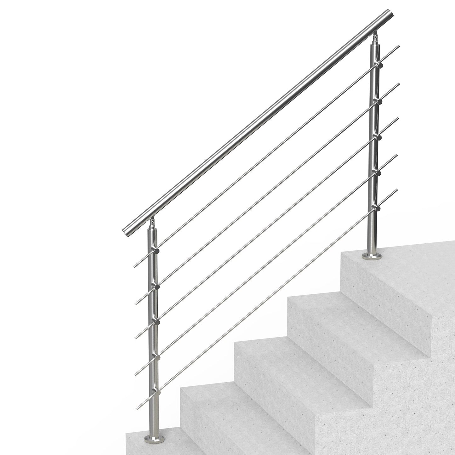 59in Handrails for Outdoor Steps 5 Crossbars Staircase for Porch Deck