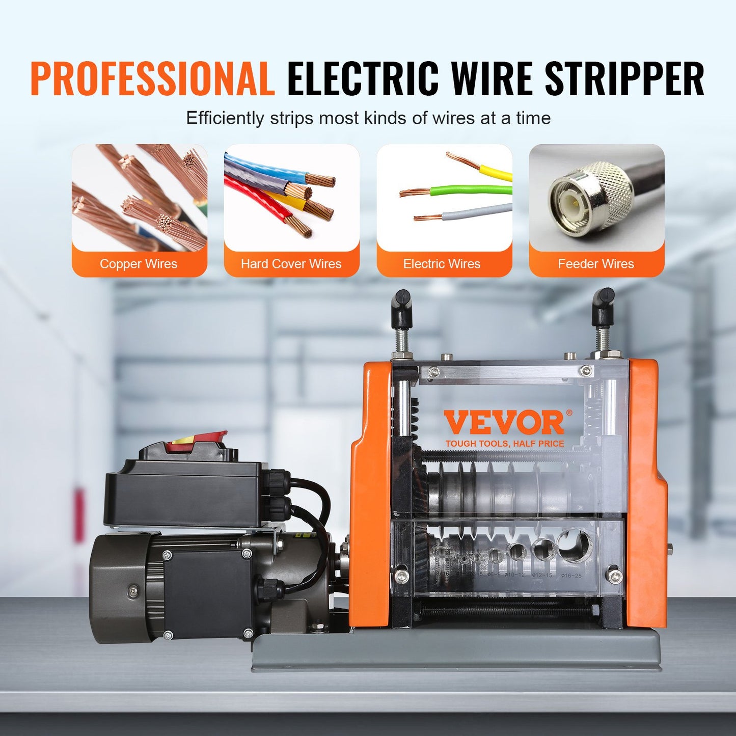 Electric Wire Stripping Machine Copper Cable Stripper 1.5-25 mm 60 W