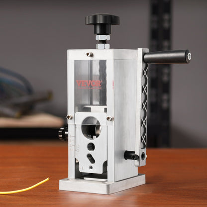 Manual Wire Stripping Machine, 0.06''-1.5'' Copper Stripper with Hand Crank or Drill Powered, Visible Stripping Depth Reference, Portable Aluminum Frame Wire Peeler for Scrap Copper Recycling