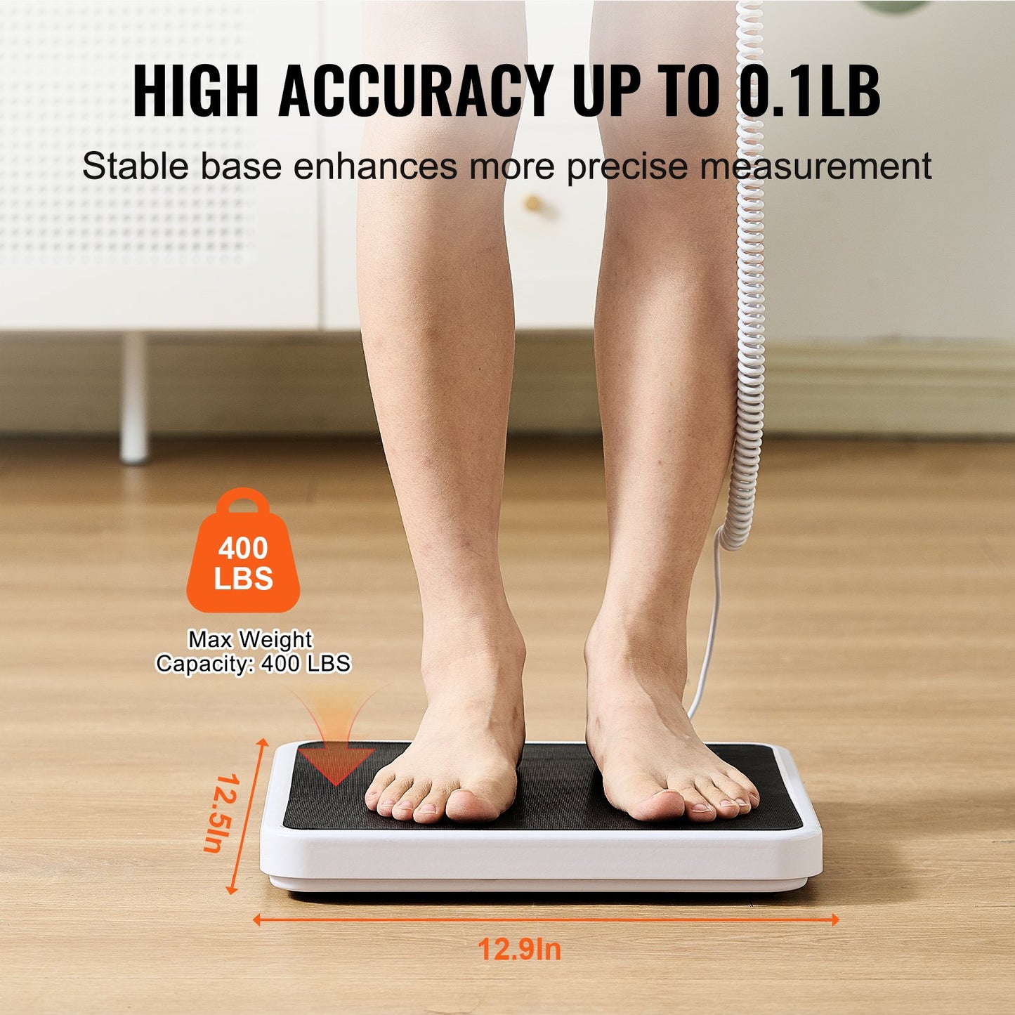 Portable Medical Scale, Professional Digital Physician Scale for Weighing - with Anti-Slip Mat, 2 Units (kg/lb), Hold & Tare Function, 400LBS Capacity Physician Wight Scale for Gym Home Hospital