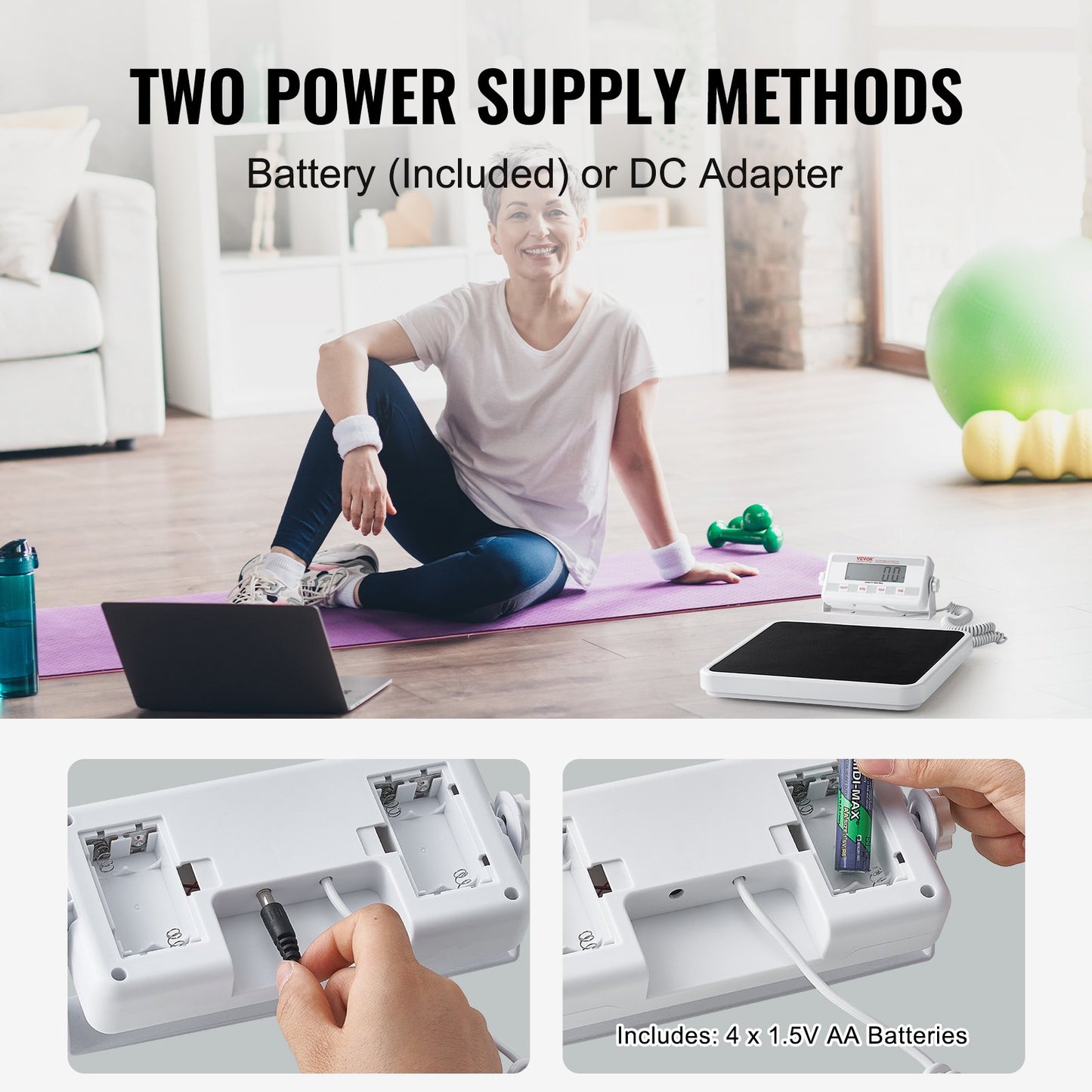 Portable Medical Scale, Professional Digital Physician Scale for Weighing - with Anti-Slip Mat, 2 Units (kg/lb), Hold & Tare Function, 400LBS Capacity Physician Wight Scale for Gym Home Hospital