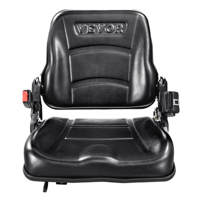Universal Forklift Seat, Fold Down Tractor Seat with Adjustable Angle Back, Micro Switch and Retractable Seatbelt, 16-34 cm Slot Forklift Seat for Tractor Loader Excavator