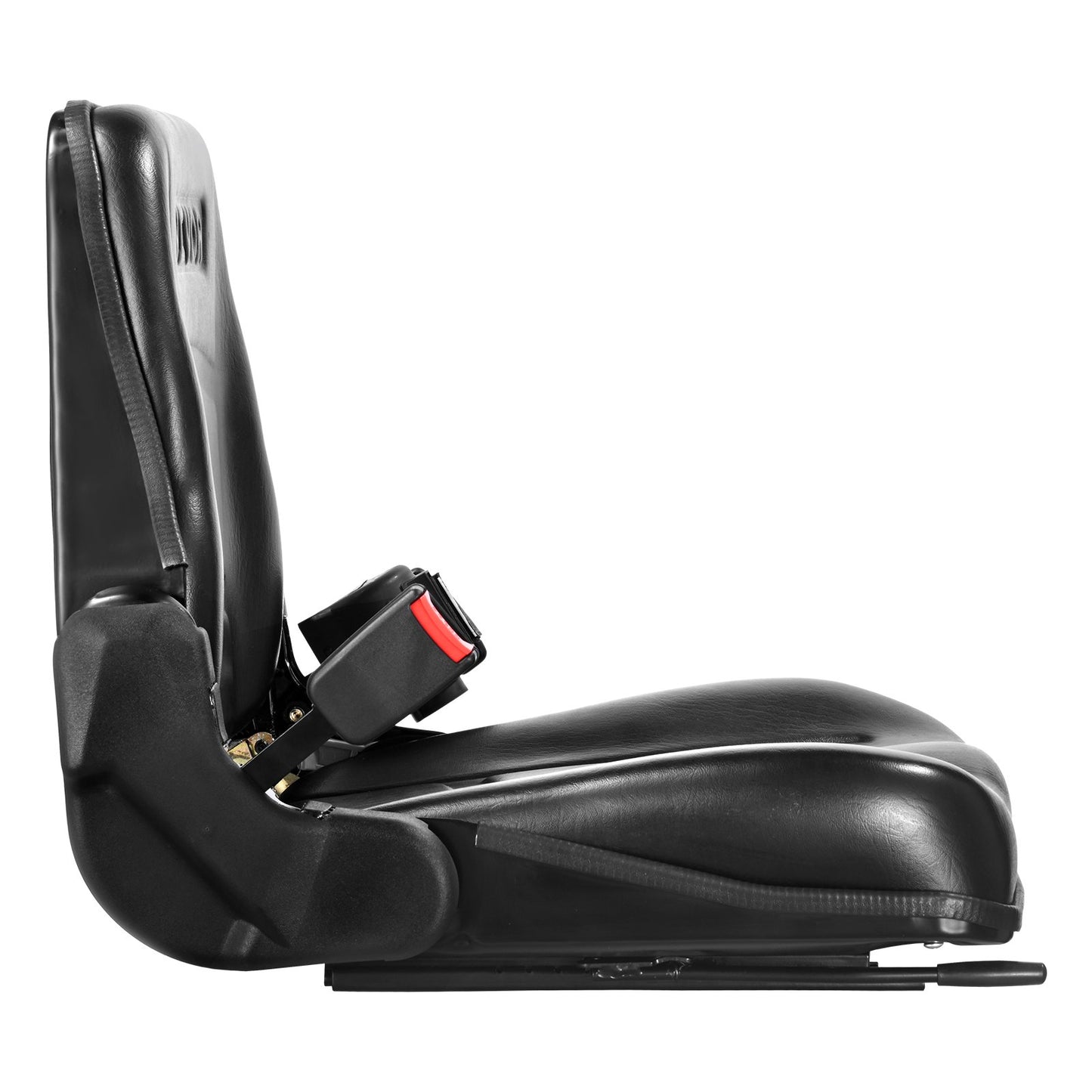 Universal Forklift Seat, Fold Down Tractor Seat with Adjustable Angle Back, Micro Switch and Retractable Seatbelt, 16-34 cm Slot Forklift Seat for Tractor Loader Excavator