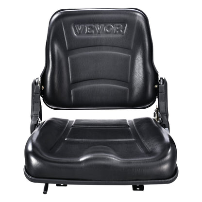 Universal Forklift Seat, Fold Down Tractor Seat with Adjustable Angle Back and Micro Switch, 16-34 cm Extended Slot Comfortable Forklift Seat for Tractor Loader Excavator