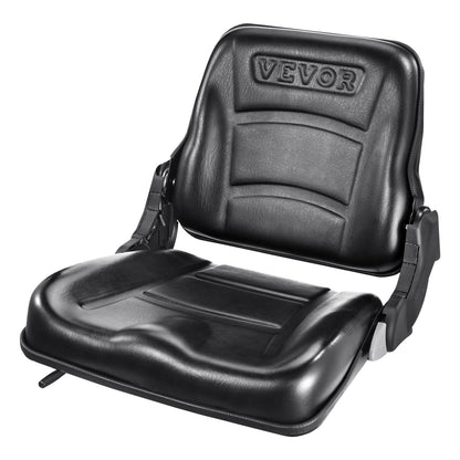 Universal Forklift Seat, Fold Down Tractor Seat with Adjustable Angle Back and Micro Switch, 16-34 cm Extended Slot Comfortable Forklift Seat for Tractor Loader Excavator