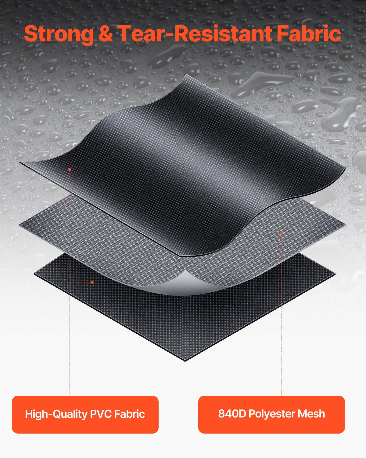 VEVOR Car Rooftop Cargo Carrier Bag, 20 Cubic Feet Roof Cargo Carrier, Heavy Duty 840D PVC 100% Waterproof Car Roof Luggage Bag for All Vehicle with/without Rack- with Lock, Anti-Slip Mat, 6 Door Hook