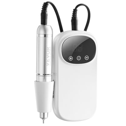 Electric Rechargeable Nail Drill, 35,000RPM Portable Cordless Nail E File Machine, LCD-Display Acrylic Gel Grinder Tool with 6 Bits and 50PCS Sanding Bands for Manicure Pedicure Carve Polish