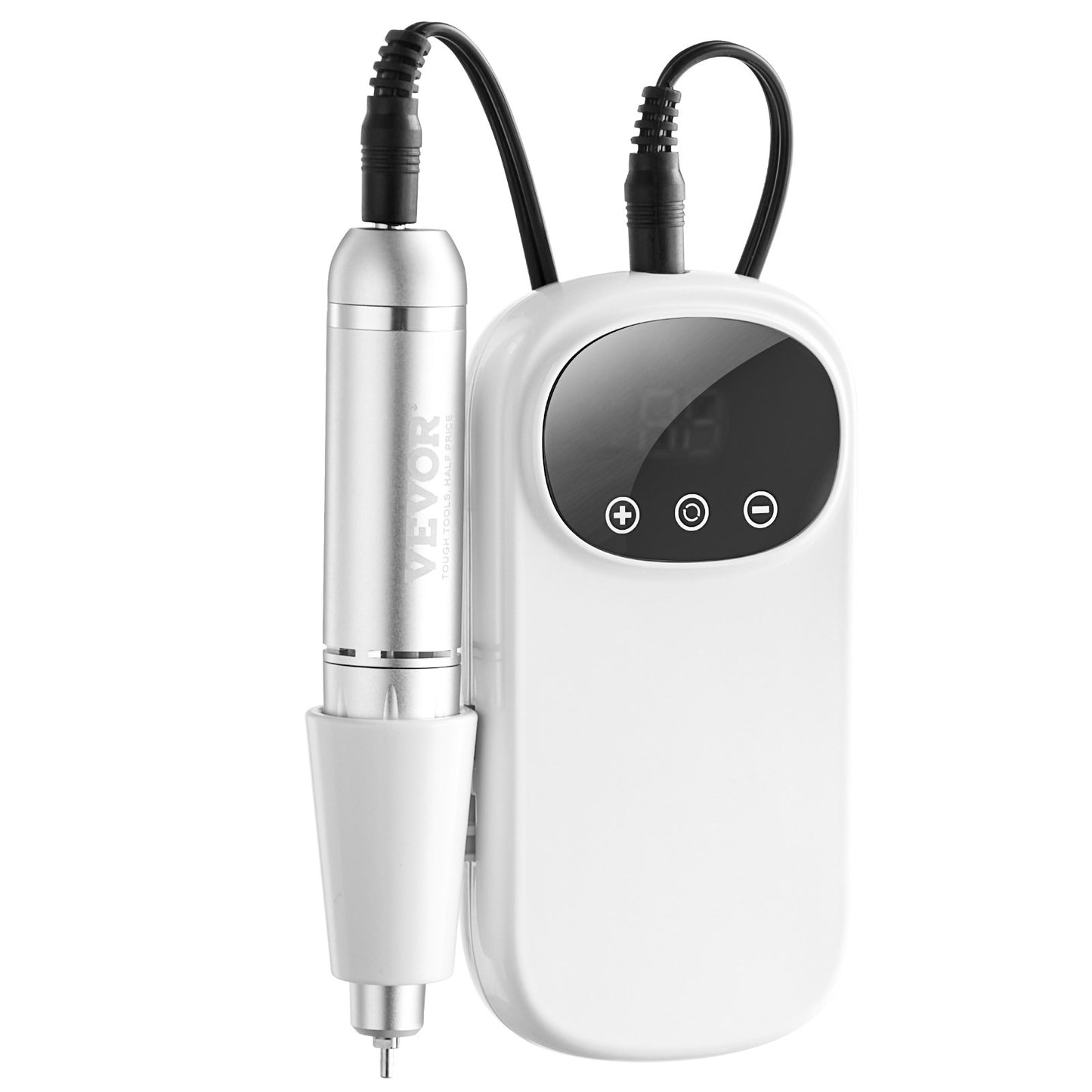 Electric Rechargeable Nail Drill, 35,000RPM Portable Cordless Nail E File Machine, LCD-Display Acrylic Gel Grinder Tool with 6 Bits and 50PCS Sanding Bands for Manicure Pedicure Carve Polish