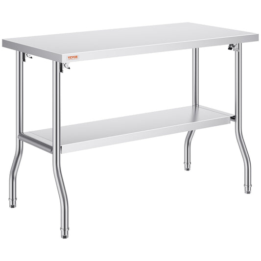 Commercial Worktable Workstation Folding Commercial Prep Table 1220x610 mm