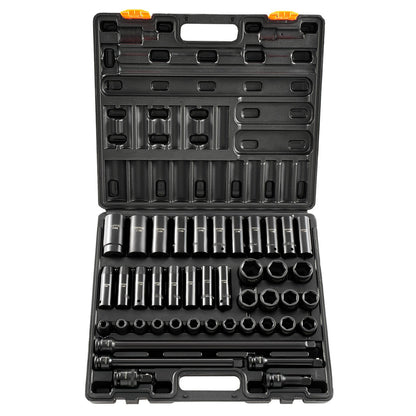Impact Socket Set 43 Piece Impact Sockets, Standard Socket Assortment, Drive Socket Set 6-Point Sockets Metric 9-30mm (Standard/Deep)