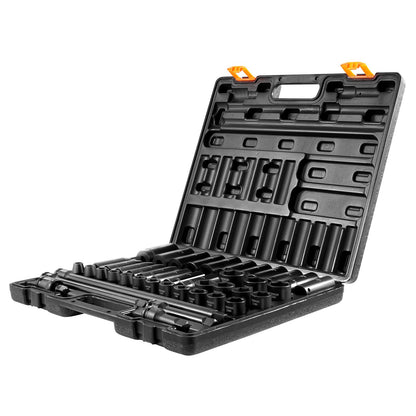 Impact Socket Set 43 Piece Impact Sockets, Standard Socket Assortment, Drive Socket Set 6-Point Sockets Metric 9-30mm (Standard/Deep)