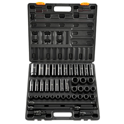 Impact Socket Set 43 Piece Impact Sockets, Standard Socket Assortment, Drive Socket Set 6-Point Sockets Metric 9-30mm (Standard/Deep)