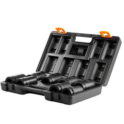 Impact Sockets Set 8pcs 6-Point 1" Drive Bit Ratchet Tool Kit Case