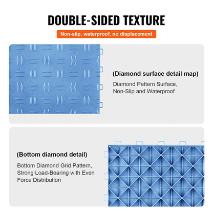 Garage Tiles Interlocking 12x12 in 25 Pack Garage Flooring Tiles Blue