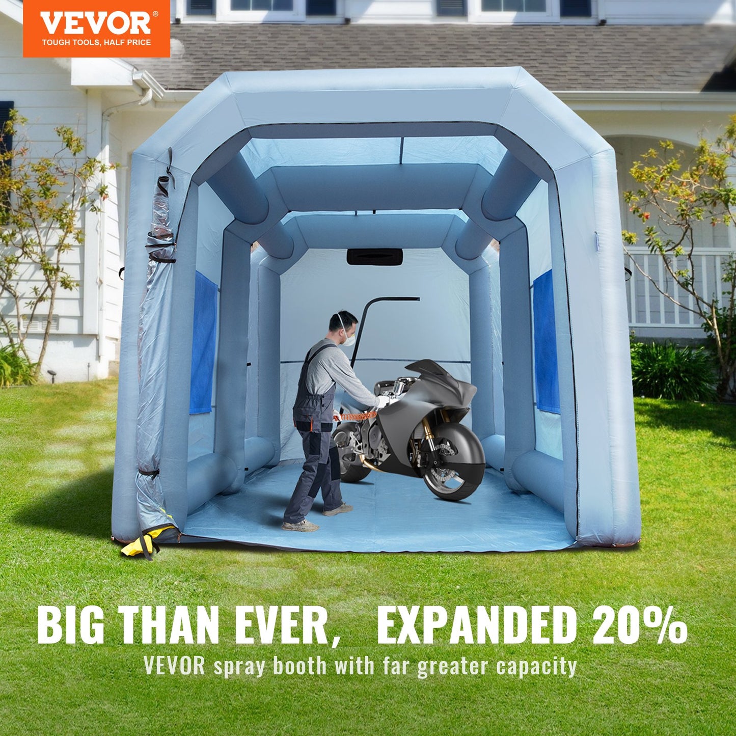 Inflatable Spray Booth Car Paint Tent 13x10x9ft Filter System Blower 950W