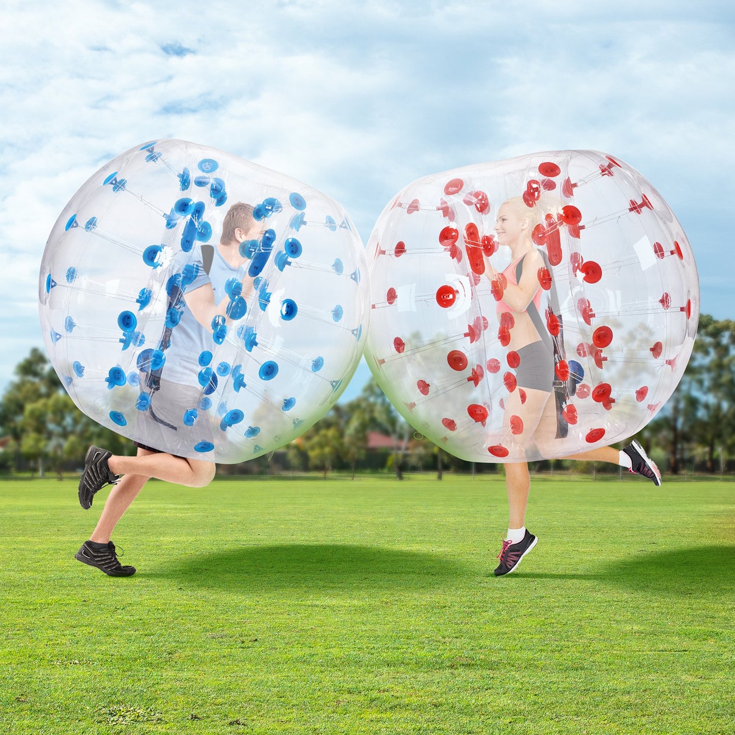 Inflatable Bumper Balls 2-Pack, 5FT/1.5M Body Sumo Zorb Balls for Teen & Adult, 0.8mm Thick PVC Human Hamster Bubble Balls for Outdoor Team Gaming Play, Bumper Bopper Toys for Garden, Yard, Park