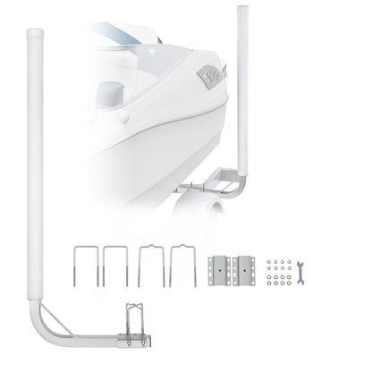 Boat Trailer Guide, 1219.2mm Adjustable Design Trailer Guide Poles, 2PCS High-Hardness Steel Trailer Guide-Ons, Trailer Guides with PVC Pipes, for Ski Boat, Fishing Boat or Sailboat Trailer