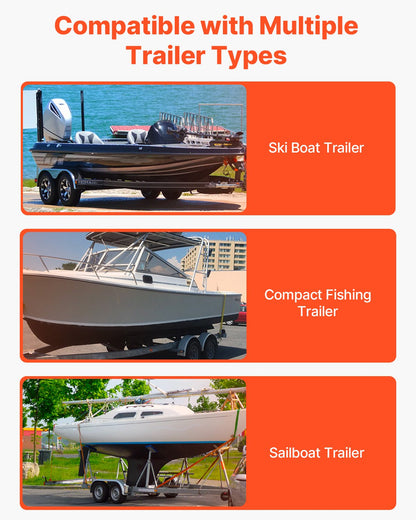 Boat Trailer Guide, 1219.2mm Adjustable Design Trailer Guide Poles, 2PCS High-Hardness Steel Trailer Guide-Ons, Trailer Guides with PVC Pipes, for Ski Boat, Fishing Boat or Sailboat Trailer