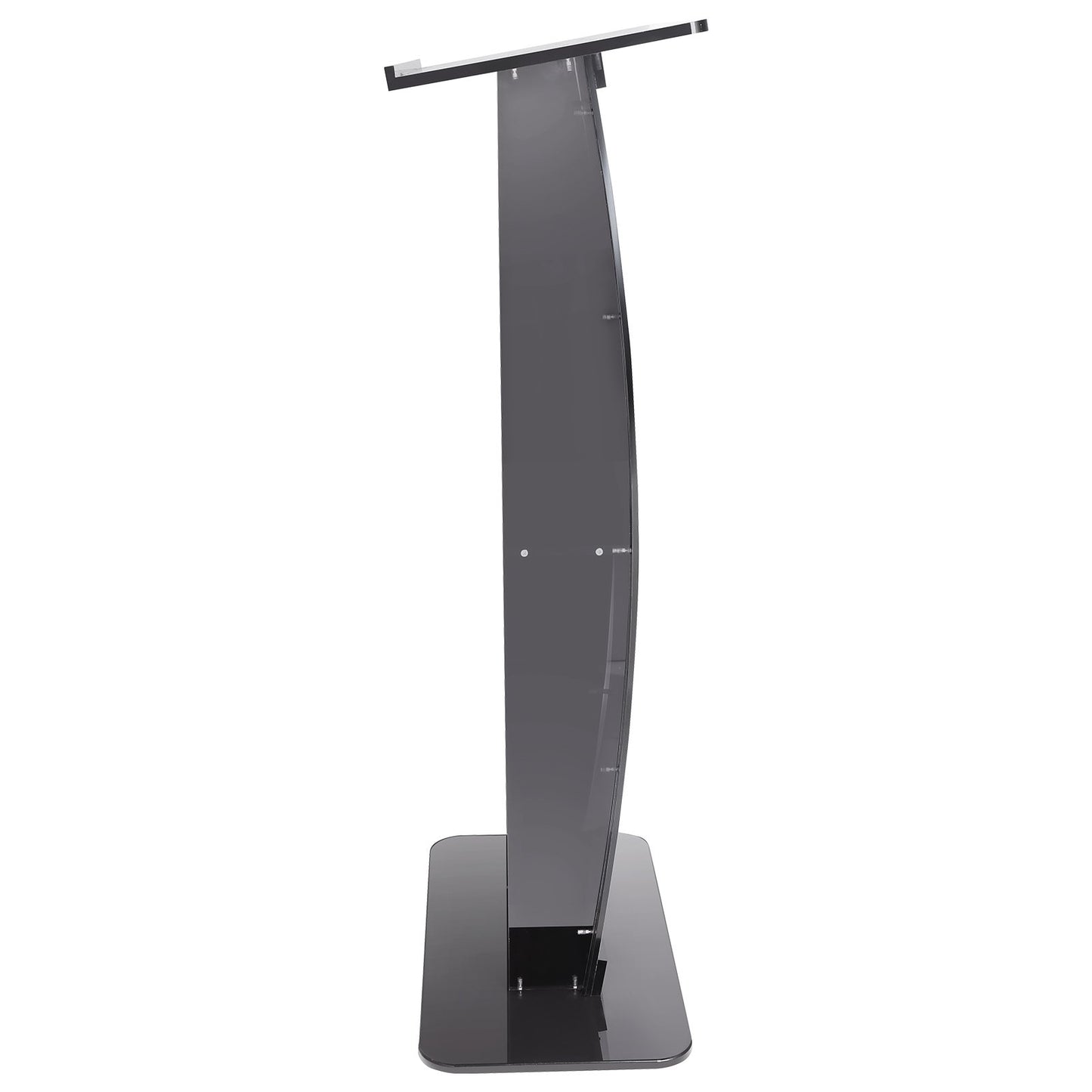 Acrylic Podium, 47" Tall, Acrylic Podium Stand with Wide Reading Surface & Storage Shelf, Floor-standing Clear Pulpits Acrylic for Church Office School, Black