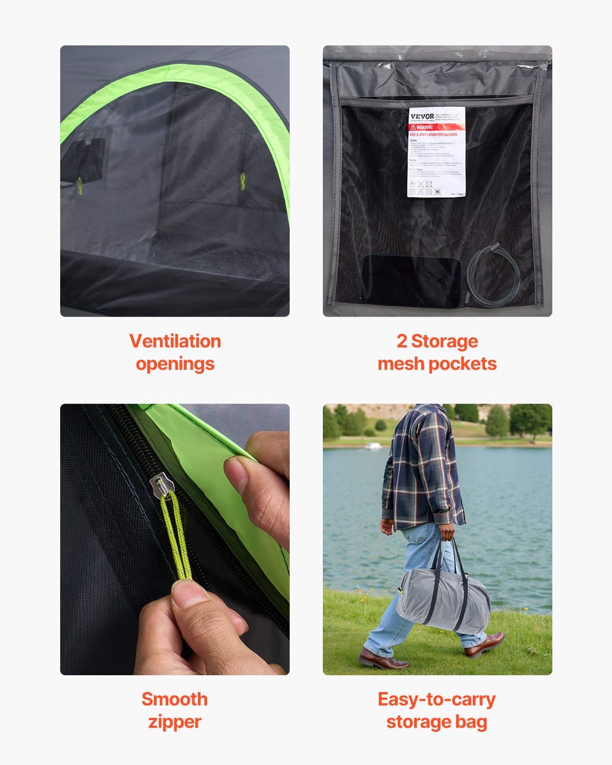 Truck Tent 5.5-6.0ft Waterproof PU2000 Truck Bed Camping Tent 2-3 Person