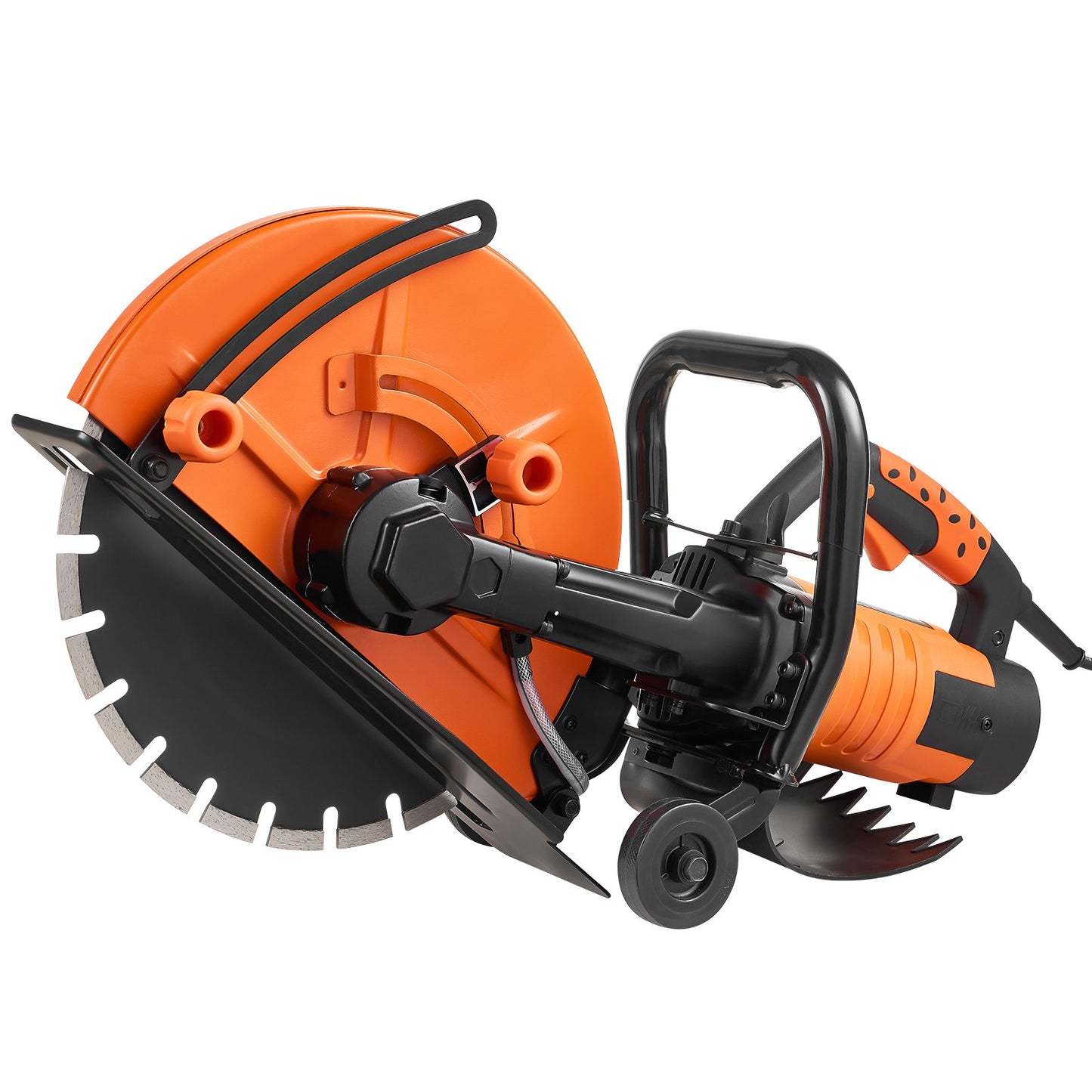 Electric Concrete Saw, 14 in, 2000 W Motor Circular Saw Cutter with Max. 5 in Adjustable Cutting Depth, Wet Disk Saw Cutter Includes Water Line, Pump and Blade, for Stone, Brick