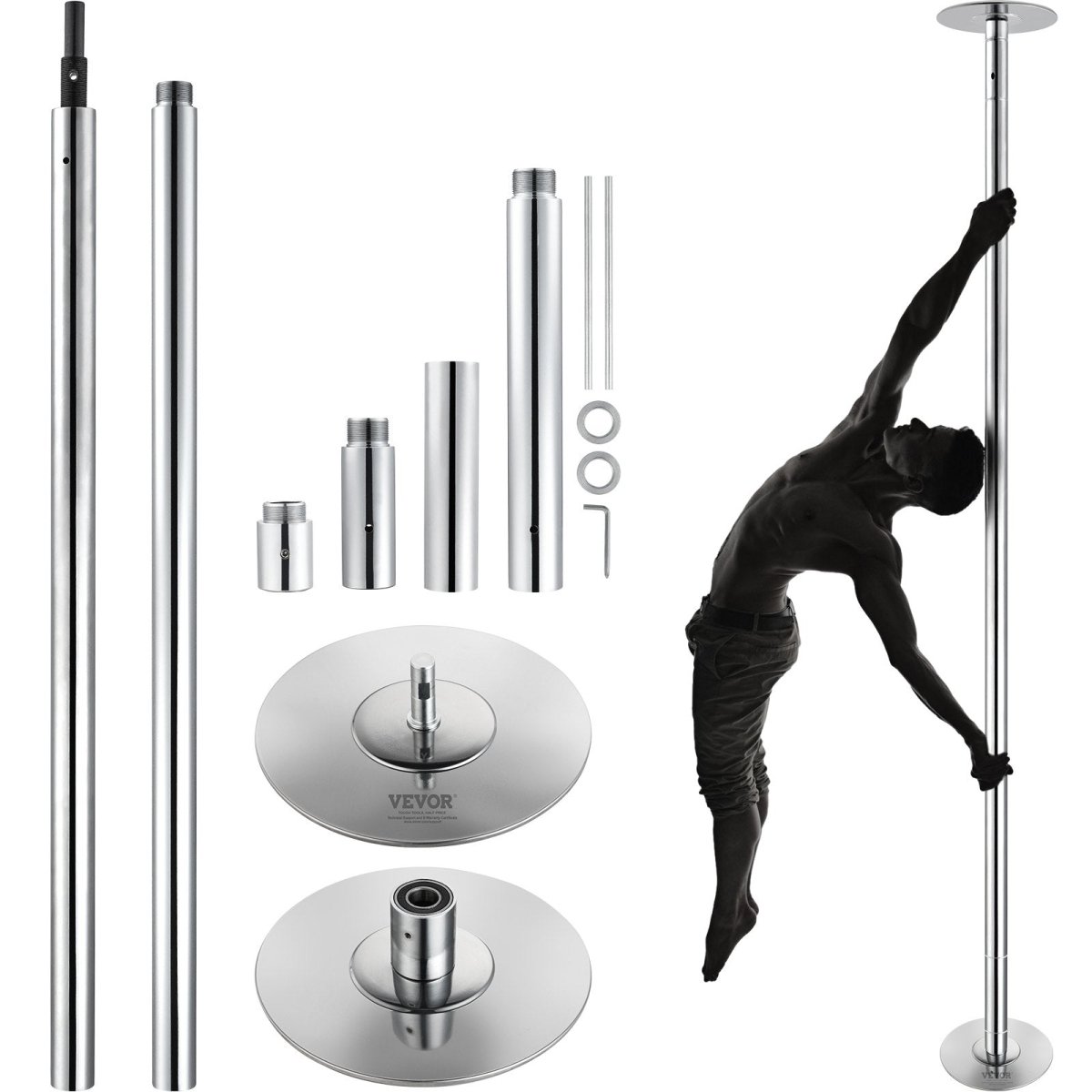 Pole Dancing Pole Spinning Static - 45mm - Factory Direct Shop