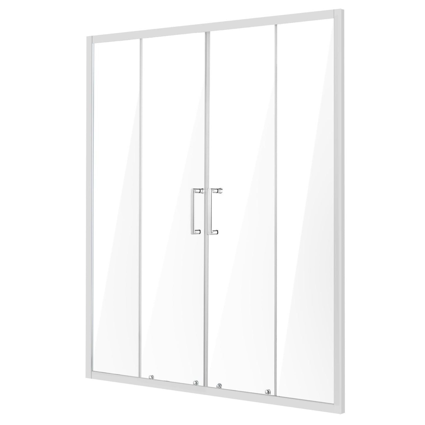 Semi-frameless Double Sliding Shower Door SGCC Tempered Glass 1/4" Chrome