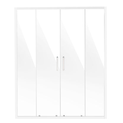 Semi-frameless Double Sliding Shower Door SGCC Tempered Glass 1/4" Chrome