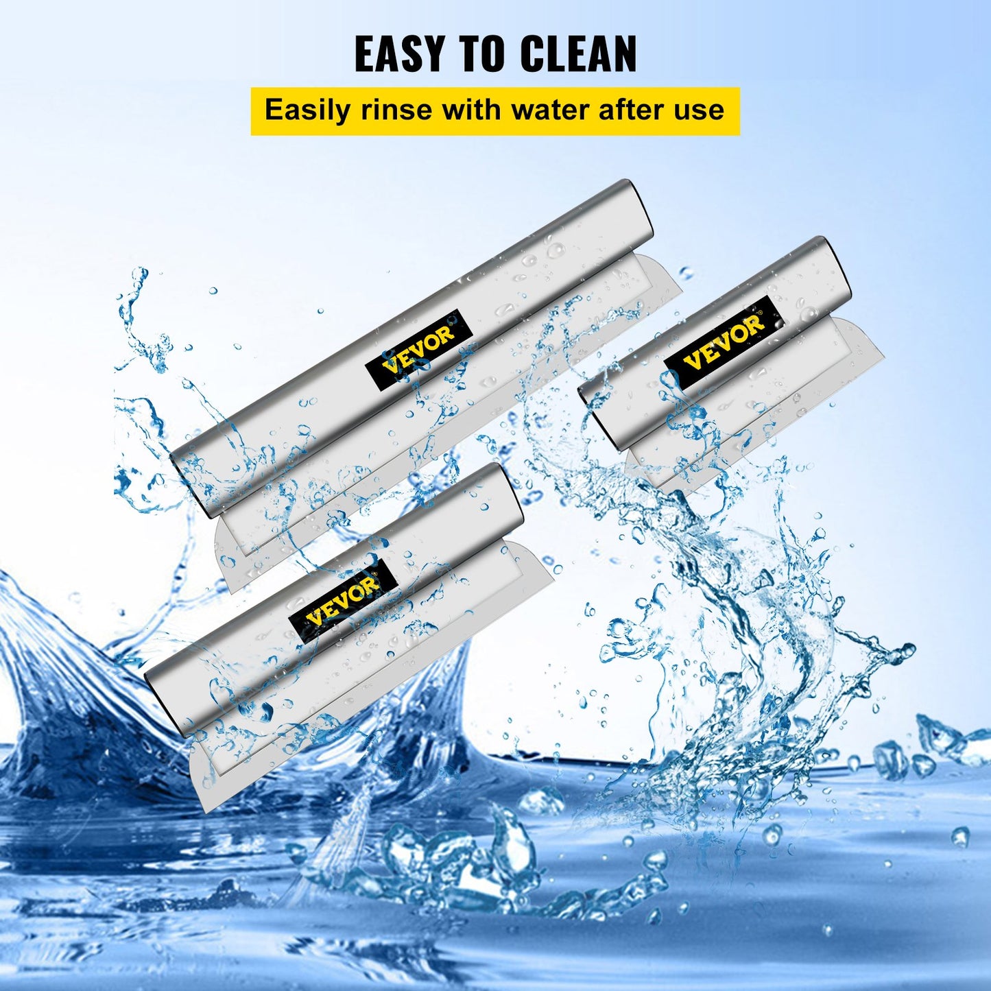 Skimming Blade Set,10"+16"+24" Blades + 35"-78" Extension Handle，European Stainless Steel Construction Knife, Aluminum Blade Profile Smoothing Knockdown Spatula for Gyprock/Drywall/Wall-Boa