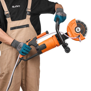 VEVOR Electric Concrete Saw, 7 in Circular Saw Cutter, 2000 W High Power with Max. 2.5 in Cutting Depth, Wet/Dry Disk Saw Cutter Includes Water Line, Pump and Blade, for Stone, Brick