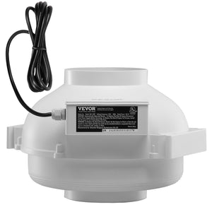 6" to 4.5" Radon Mitigation Fan System Kit Quiet 380 CFM Inline Duct Fan