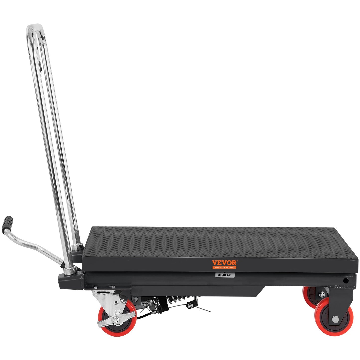 Hydraulic Lift Table Cart, 330lbs Capacity 28.5" Lifting Height, Manual Single Scissor Lift Table with 4 Wheels and Non-slip Pad, Hydraulic Scissor Cart for Material Handling, Black