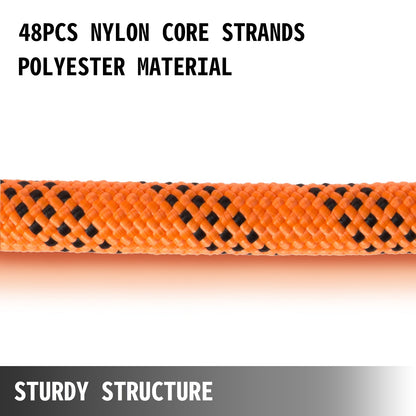 1.43cm Double Braid Polyester Rope 6096cm Nylon Pulling Rope 498.95kg High Force Polyester Load Sailing Rope(1.43cm-6096cm)