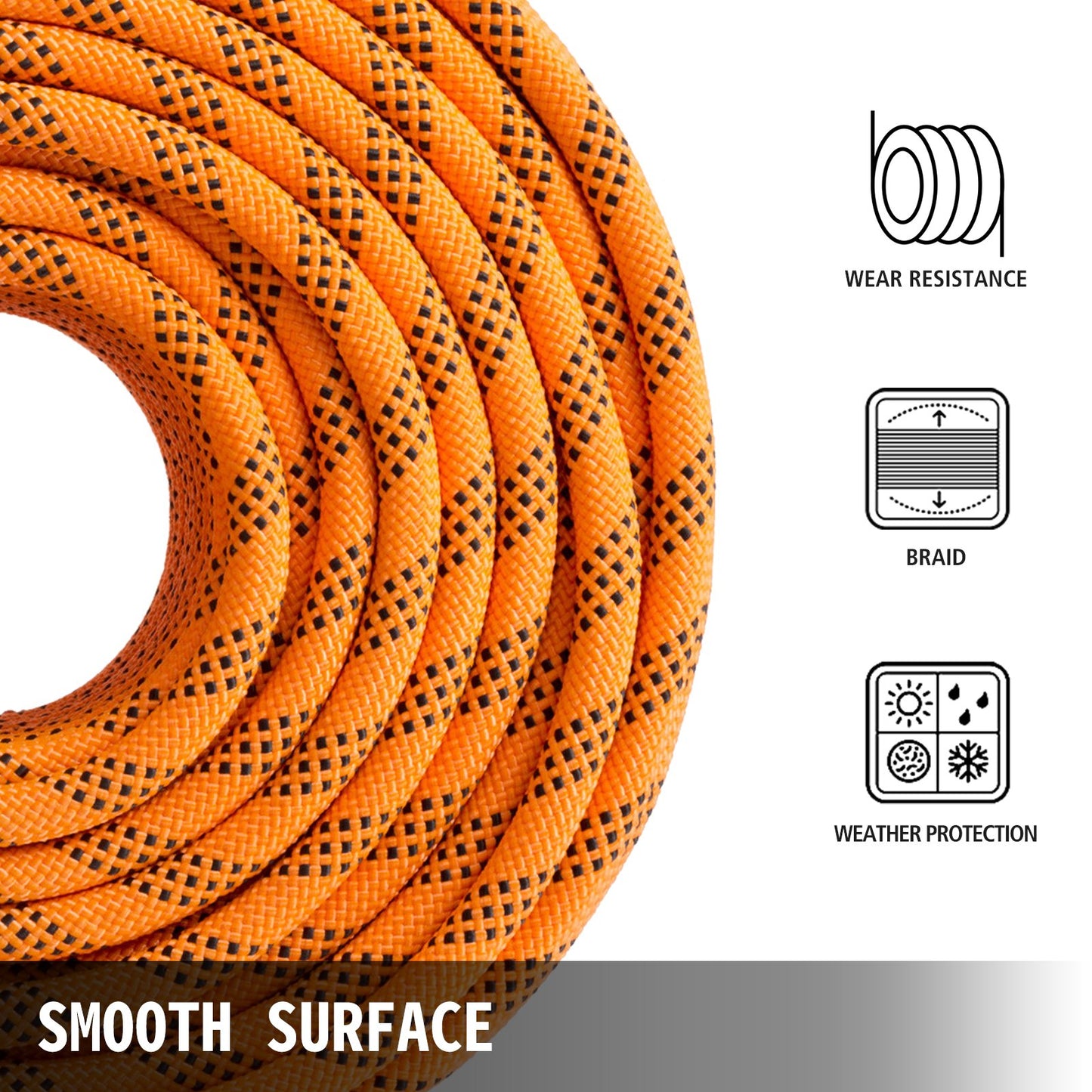 1.43cm Double Braid Polyester Rope 6096cm Nylon Pulling Rope 498.95kg High Force Polyester Load Sailing Rope(1.43cm-6096cm)