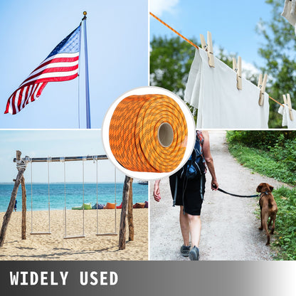 1.43cm Double Braid Polyester Rope 6096cm Nylon Pulling Rope 498.95kg High Force Polyester Load Sailing Rope(1.43cm-6096cm)