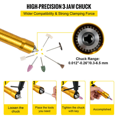Flex Shaft Grinder Rotary Tool 780W 6.5mm Chuck w/ Foot Pedal 45 Accessory