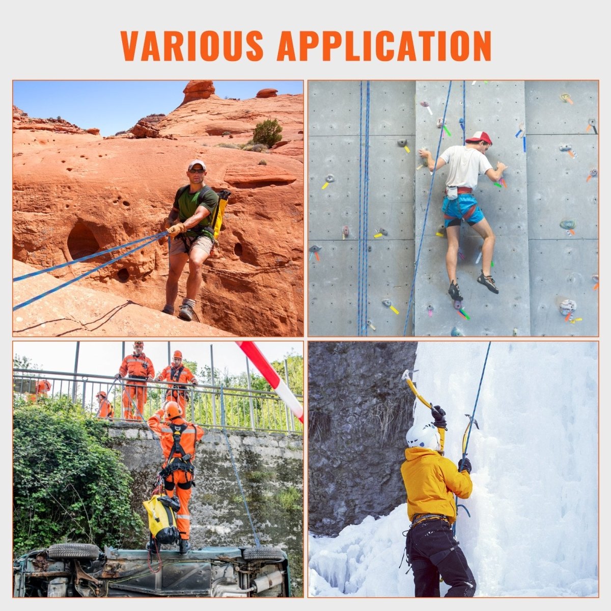 Climbing Rope 50M - 25KN Breaking Tension - Blue - Factory Direct Shop