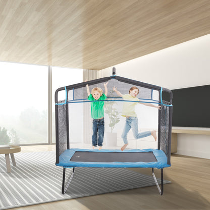 6FT Trampoline for Kids, 72" Indoor/Outdoor Toddlers Trampoline, Mini Baby Trampoline with Safety Enclosure Net, Gymnastics Bar, Hammock, Recreational Trampoline Birthday Gift for 3+ Years Kids