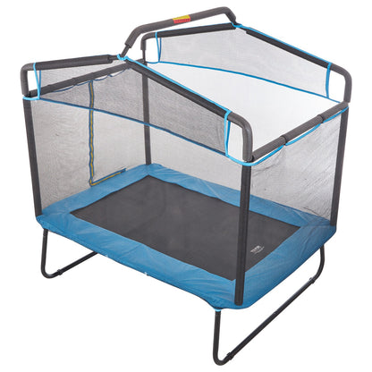 6FT Trampoline for Kids, 72" Indoor/Outdoor Toddlers Trampoline, Mini Baby Trampoline with Safety Enclosure Net, Gymnastics Bar, Hammock, Recreational Trampoline Birthday Gift for 3+ Years Kids