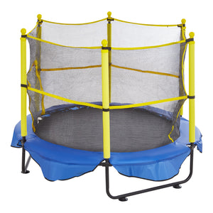 5FT Trampoline for Kids, 60" Indoor Outdoor Trampoline with Safety Enclosure Net, Basketball Hoop and Ocean Balls, Mini Toddler Recreational Trampoline Birthday Gifts for 3+ Years Kids