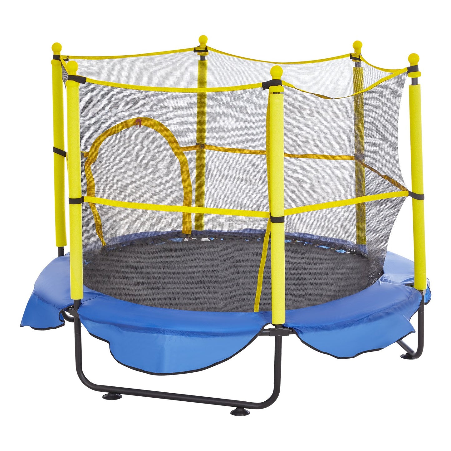 5FT Trampoline for Kids, 60" Indoor Outdoor Trampoline with Safety Enclosure Net, Basketball Hoop and Ocean Balls, Mini Toddler Recreational Trampoline Birthday Gifts for 3+ Years Kids