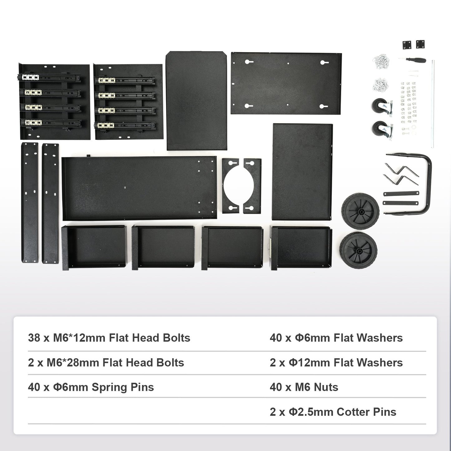 Welding Cart, 2-Tier 4 Drawers Welder Cart with 265 LBS Weight Capacity, Swivel Wheels, Tank Storage Safety Chains, Heavy Duty Rolling MIG Welder Cart for Mig Welder and Plasma Cutter