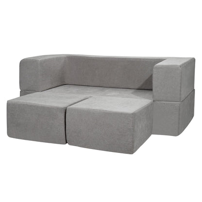Modular Kids Play Couch 4Pcs DIY Creative Child Sectional Sofa Dark Grey