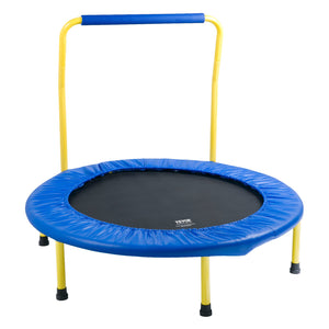 3FT Trampoline for Kids, 92 cm Trampolines Indoor/Outdoor Trampoline for Toddlers, Foldable Mini Baby Trampoline with Foam Handle, Recreational Trampoline Birthday Gift for 3+ Years Kids
