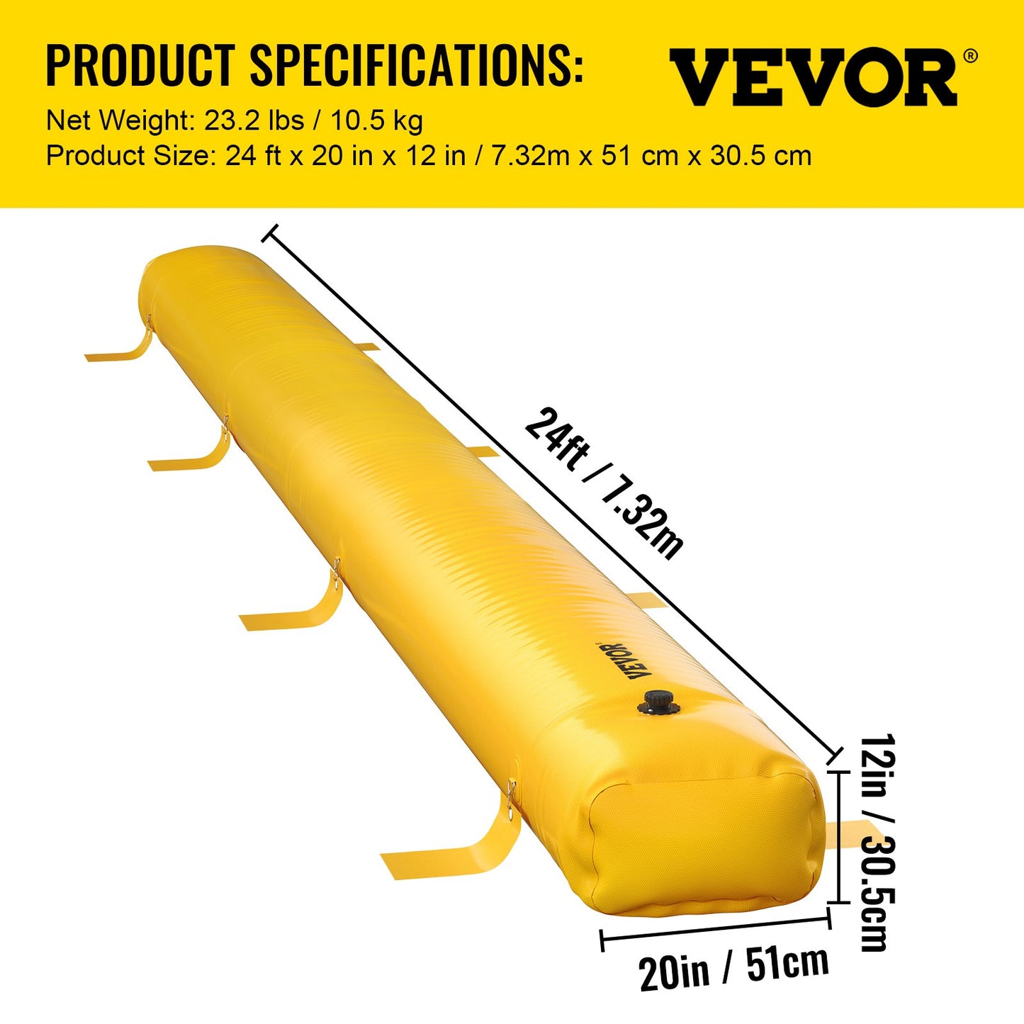 Flood Barrier Hydro Barrier 24' Length x 12