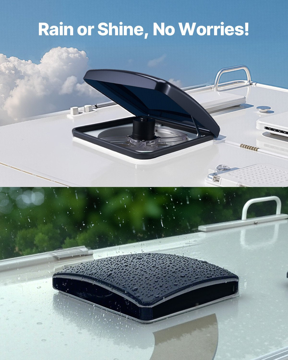 RV Vent Roof Fan 355.6 mm 10-Speed Reversible with Remote Control