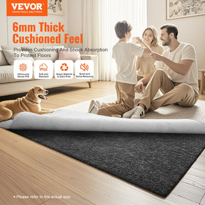Non Slip Rug Pad Gripper 9' x 12' Carpet Mat 0.24" Thick for All Floor