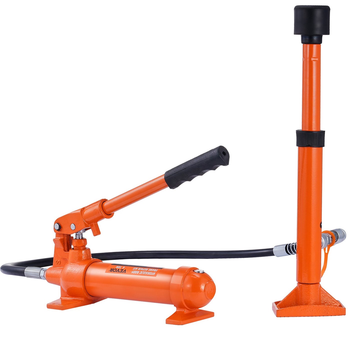 4 Ton Porta Power Kit, Portable Hydraulic Jack with 3.9 ft/1.2 m Oil Hose, Auto Body Frame Repair Kit with Storage Case for Car Repair, Truck, Farm (8800 LBS)