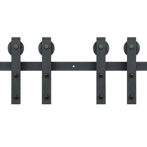 2440 mm Sliding Barn Door Hardware Closet Track Kit for Double Doors J Hanger